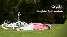 Presentation with young child brain development - Cool new presentation theme with sleep cycle - young caucasian child girl sleeping backdrop and a  colored foreground