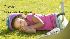  Presentation with young child brain development - Colorful theme enhanced with sleep cycle - young caucasian child girl sleeping backdrop and a  colored foreground