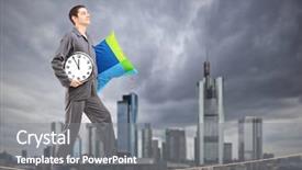  Presentation with rope - Cool new PPT layouts with sleep disorders - man in pajamas holding backdrop and a gray colored foreground