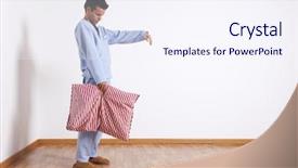  Presentation with sleep - Audience pleasing PPT layouts consisting of sleep disorders - young man sleepwalking at his backdrop and a sky blue colored foreground