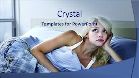  Presentation with insomnia - Amazing slide set having sleep disorders - young sleepless woman laying backdrop and a light blue colored foreground