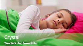 Presentation with rest - Cool new presentation theme with sleep dreams - children rest and people concept backdrop and a shamrock green colored foreground
