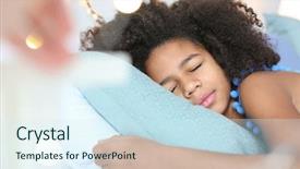  Presentation with sleeping - Presentation having sleep dreams - cute african american girl sleeping background and a cool aqua colored foreground