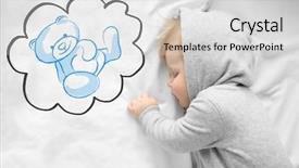  Presentation with baby sleeping - Audience pleasing theme consisting of sleep dreams - cute baby sleeping on bed backdrop and a light gray colored foreground