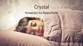  Presentation with relaxed sleeping - Amazing PPT theme having sleep dreams - little girl sleeping in bed backdrop and a lemonade colored foreground