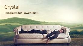  Presentation with sleep - PPT layouts having sleep dreams - man lying on a white background and a cream colored foreground