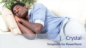  Presentation with black man - Presentation design featuring sleep dreams - sleeping black man background and a lemonade colored foreground