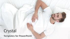  Presentation with sleep - Colorful presentation enhanced with sleep dreams - top view the man lying backdrop and a lemonade colored foreground