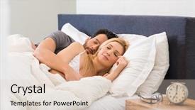  Presentation with sleeping - Audience pleasing slide deck consisting of sleep dreams - young adult couple sleeping peacefully backdrop and a lemonade colored foreground