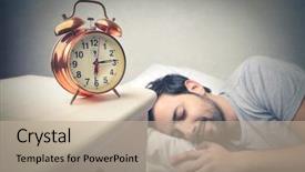  Presentation with well - Slide deck enhanced with sleep dreams - young man sleeping well background and a mint green colored foreground