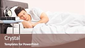  Presentation with sleeping - PPT theme enhanced with sleep dreams - young man sleeping background and a violet colored foreground