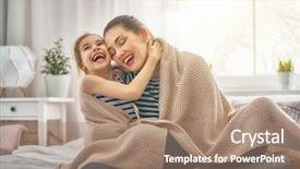  Presentation with sleep time - Slide deck having sleep family playing under blanket background and a coral colored foreground