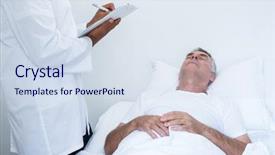  Presentation with medical clipboard - Beautiful theme featuring sleep lab - male doctor writing medical report backdrop and a  colored foreground