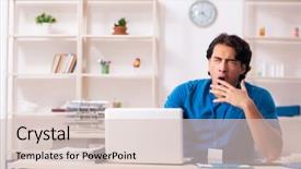  Presentation with clinic - PPT layouts having sleep lab - young handsome doctor working background and a  colored foreground