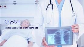  Presentation with xray bones - PPT theme featuring sleep lab bed - composite image of doctor looking background and a  colored foreground