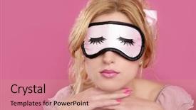  Presentation with relaxed sleeping - Colorful presentation theme enhanced with sleep mask blind blonde relaxed backdrop and a coral colored foreground