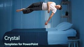  Presentation with sleep - PPT theme with sleep paralysis concept young man background and a ocean colored foreground