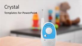  Presentation with nanny - Slides having sleep waves - baby monitor on table background and a  colored foreground