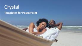  Presentation with ethnic relationship - PPT theme with sleep waves - front view of romantic young background and a teal colored foreground