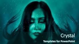  Presentation with water woman swimming underwater - Audience pleasing theme consisting of sleep waves - portrait woman floats underwater horrible backdrop and a ocean colored foreground