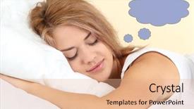  Presentation with science stars and galaxy space - Cool new slide set with sleep well - beautiful sleeping young woman backdrop and a  colored foreground
