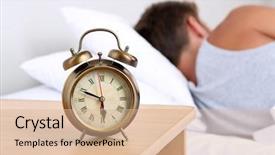  Presentation with bed - Slide set featuring sleep well - handsome young man in bed background and a lemonade colored foreground