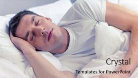  Presentation with bed hotel - Beautiful theme featuring sleep well - hotel travel and happiness concept backdrop and a soft green colored foreground