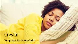  Presentation with people grief and mourning concept - Beautiful presentation theme featuring sleep well - people rest comfort and leisure backdrop and a yellow colored foreground