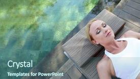  Presentation with sensuality woman black angel relaxing - Amazing PPT theme having sleep well - portrait of woman relaxing backdrop and a ocean colored foreground