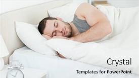  Presentation with serene - Colorful theme enhanced with sleep well - serene man sleeping in his backdrop and a sky blue colored foreground