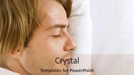  Presentation with sleepy yawning man driving car - Beautiful slide deck featuring sleep well - young man sleeping in his backdrop and a coral colored foreground