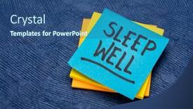  Presentation with healthy lifestyle - Presentation theme having sleep-well-reminder-advice background and a ocean colored foreground