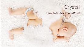  Presentation with sleeping - Amazing slide deck having sleeping-angell backdrop and a sky blue colored foreground