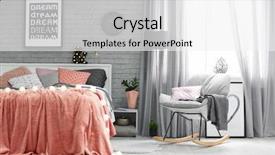  Presentation with bed - Presentation design having sleeping arangements - comfortable soft bed with pillows background and a  colored foreground