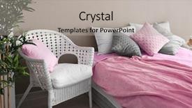  Presentation with room - Presentation theme with sleeping arangements - cozy room interior with comfortable background and a light gray colored foreground