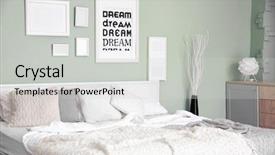  Presentation with room - Slide deck with sleeping arangements - cozy room interior with comfortable background and a  colored foreground