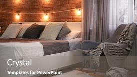  Presentation with room - PPT layouts featuring sleeping arangements - cozy room interior with comfortable background and a gray colored foreground