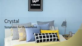  Presentation with room interior design - Theme consisting of sleeping arangements - elegant room interior with comfortable background and a  colored foreground