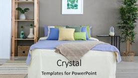  Presentation with room - PPT theme featuring sleeping arangements - elegant room interior with comfortable background and a light gray colored foreground
