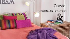  Presentation with room interior design - Colorful presentation design enhanced with sleeping arangements - elegant room interior with comfortable backdrop and a  colored foreground
