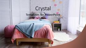  Presentation with children - Presentation having sleeping arangements - interior of beautiful children room background and a lemonade colored foreground