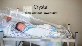  Presentation with delivery baby - Audience pleasing slide set consisting of sleeping baby boy resting backdrop and a mint green colored foreground