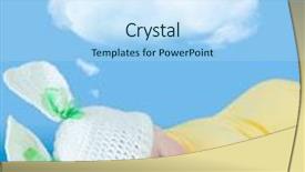  Presentation with baby sleeping - Cool new slide set with sleeping baby closeup portrait in hare or rabbit hat with dream cloud backdrop and a sky blue colored foreground