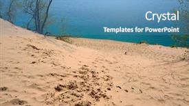  Presentation with bear mountian - Beautiful PPT theme featuring sleeping bear dunes national lakeshore backdrop and a teal colored foreground