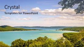  Presentation with overlook - PPT layouts with sleeping bear dunes national lakeshore background and a light blue colored foreground