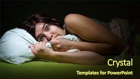  Presentation with eyes - Beautiful PPT theme featuring sleeping concept and nightmare issues backdrop and a wine colored foreground