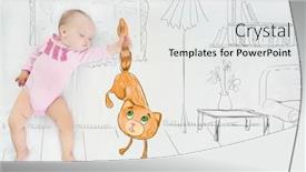  Presentation with story - Audience pleasing presentation theme consisting of sleeping cute baby and painted story backdrop and a white colored foreground