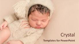  Presentation with sleeping baby - Audience pleasing PPT theme consisting of sleeping in a soft yellowish backdrop and a lemonade colored foreground