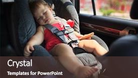  Presentation with car seat - Presentation theme featuring sleeping in child car seat background and a tawny brown colored foreground