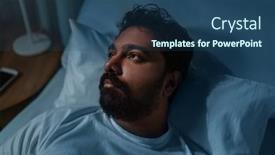  Presentation with insomnia - Colorful presentation design enhanced with sleeping-insomnia-and-people-concept backdrop and a ocean colored foreground